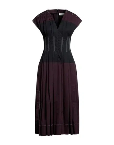Tory Burch Woman Midi Dress Black Size 4 Cotton In Brown