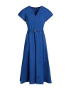 Tory Burch Woman Midi Dress Bright Blue Size 14 Cotton