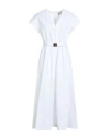 Tory Burch Woman Midi Dress Ivory Size 10 Cotton In White