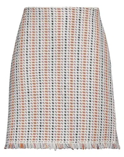 Tory Burch Woman Mini Skirt Ivory Size L Linen, Cotton, Viscose, Metallic Fiber In White