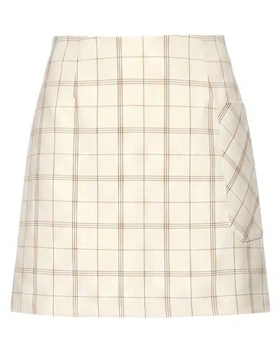 Tory Burch Woman Mini Skirt Ivory Size Xs Polyester, Elastane In White