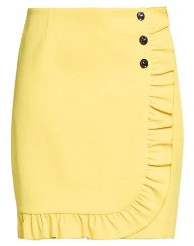 Tory Burch Woman Mini Skirt Yellow Size 12 Polyester, Cotton In White