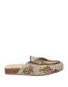Tory Burch Woman Mules & Clogs Beige Size 5.5 Textile Fibers, Leather In Beige
