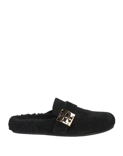 Tory Burch Woman Mules & Clogs Black Size 6.5 Leather, Polyester