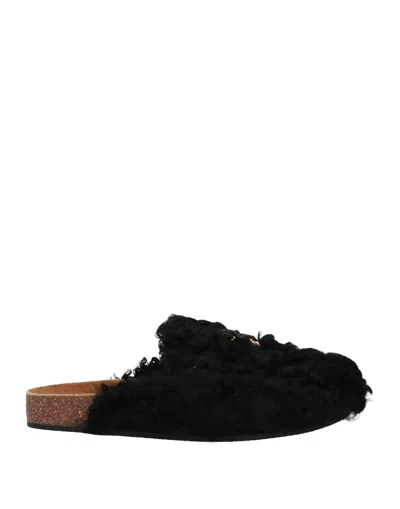 Tory Burch Woman Mules & Clogs Black Size 8 Sheepskin, Shearling