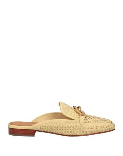 Tory Burch Woman Mules & Clogs Pastel Yellow Size 6.5 Soft Leather