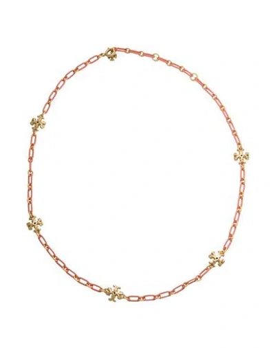 Tory Burch Woman Necklace Coral Size - Metal In Red