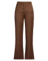 Tory Burch Wool Twill Trousers In Brown