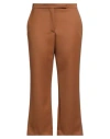 Tory Burch Woman Pants Camel Size 12 Wool In Brown