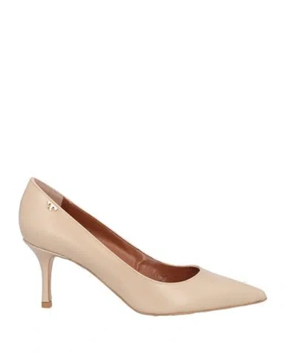 Tory Burch Woman Pumps Beige Size 8 Leather
