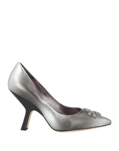 Tory Burch Woman Pumps Gunmetal Size 11 Leather