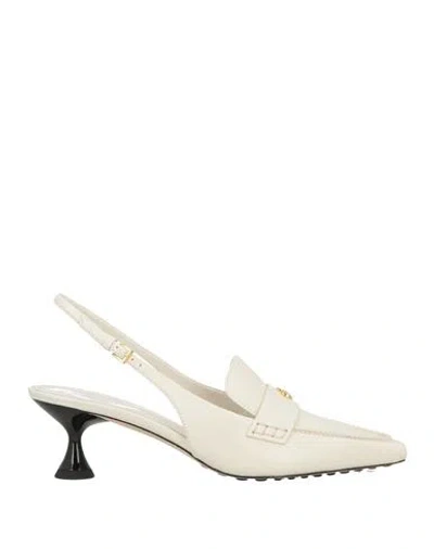 Tory Burch Woman Pumps Ivory Size 8 Sheepskin In White