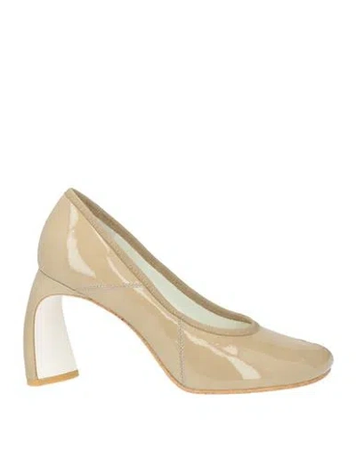 Tory Burch Woman Pumps Khaki Size 8.5 Leather In Nude