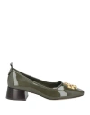 Tory Burch Woman Pumps Military Green Size 8 Leather In Green