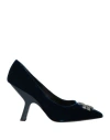 Tory Burch Woman Pumps Navy Size 5 Textile Fibers In Navy