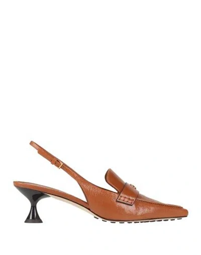 Tory Burch Woman Pumps Tan Size 7 Sheepskin In Brown