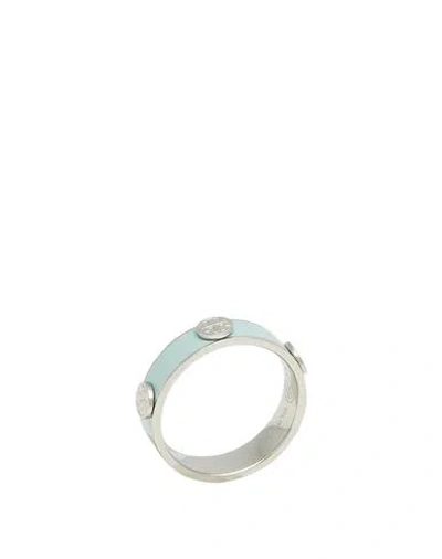 Tory Burch Woman Ring Sky Blue Size 7 Metal