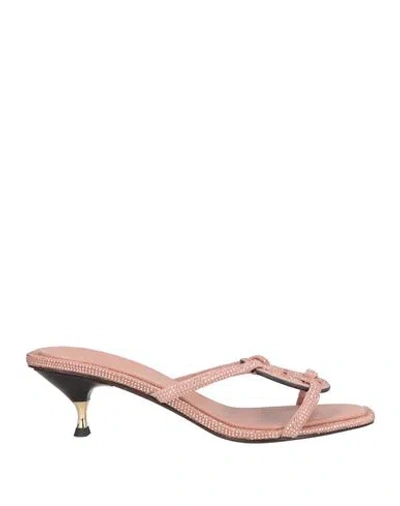 TORY BURCH TORY BURCH WOMAN SANDALS ANTIQUE ROSE SIZE 8 LEATHER