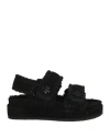 Tory Burch Woman Sandals Black Size 5 Leather, Polyester