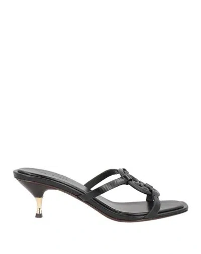 Tory Burch Woman Sandals Black Size 10 Calfskin
