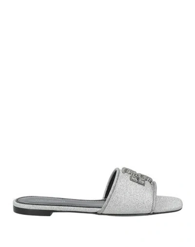 Tory Burch Woman Sandals Black Size 5.5 Leather In Gray