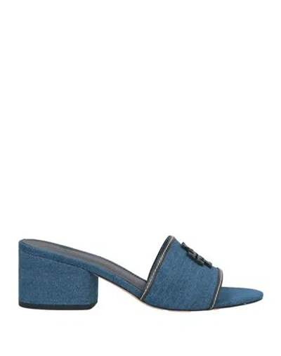 Tory Burch Woman Sandals Blue Size 8 Textile Fibers