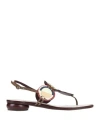 Tory Burch Woman Sandals Burgundy Size 8 Goat Skin In Red