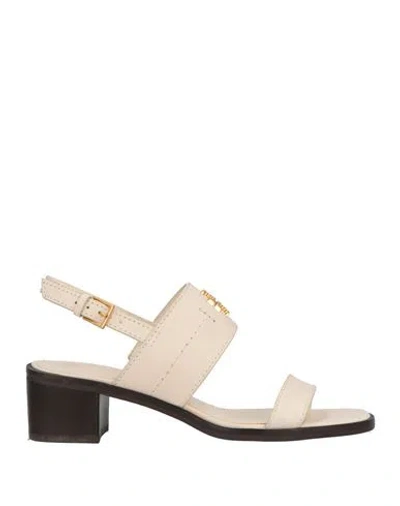 Tory Burch Woman Sandals Cream Size 6 Cowhide In White