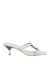Tory Burch Woman Sandals Cream Size 9 Calfskin In White