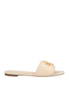 Tory Burch Woman Sandals Cream Size 7.5 Goat Skin In White