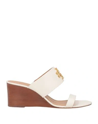 Tory Burch Woman Sandals Cream Size 7 Leather In White
