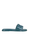 Tory Burch Woman Sandals Deep Teal Size 5 Leather In Green