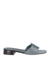 Tory Burch Woman Sandals Grey Size 8 Soft Leather