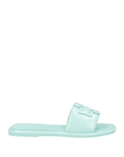 Tory Burch Woman Sandals Light Green Size 5 Leather