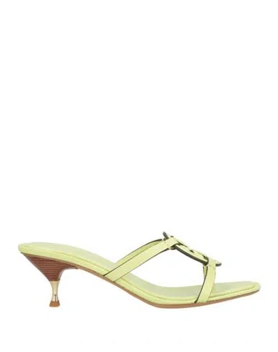 Tory Burch Woman Sandals Lime Green Size 7 Leather