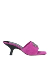Tory Burch Woman Sandals Magenta Size 8 Soft Leather In Magenta