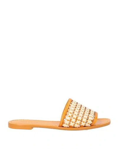 Tory Burch Woman Sandals Mandarin Size 8 Natural Raffia, Leather