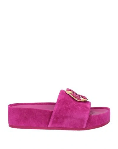 Tory Burch Woman Sandals Mauve Size 8 Leather In Pink
