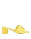 Tory Burch Woman Sandals Mustard Size 8 Leather In Yellow
