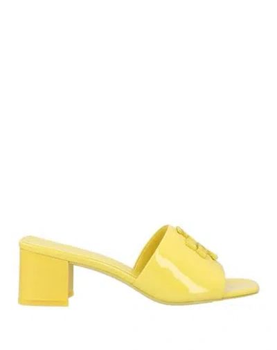 Tory Burch Woman Sandals Mustard Size 8 Leather In Yellow