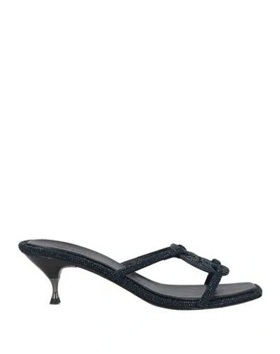 Tory Burch Woman Sandals Navy Size 7 Leather