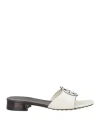 Tory Burch Woman Sandals Off White Size 11 Soft Leather
