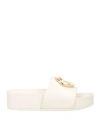 Tory Burch Slide Woven In Cream Color Leather In Off White