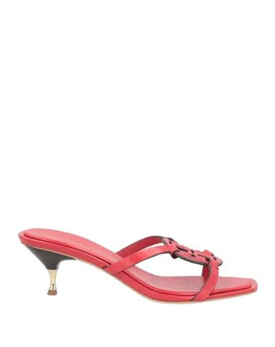 Tory Burch Woman Sandals Red Size 10 Calfskin In Red