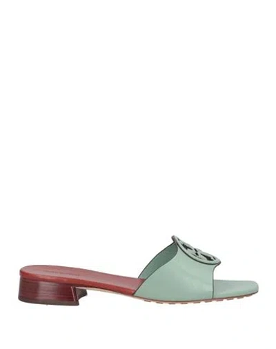 Tory Burch Woman Sandals Sage Green Size 6 Calfskin