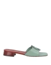 Tory Burch Bombe Miller 30mm Open-toe Slides In Sage Green