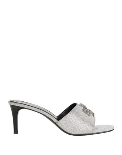 Tory Burch Woman Sandals Silver Size 8 Leather
