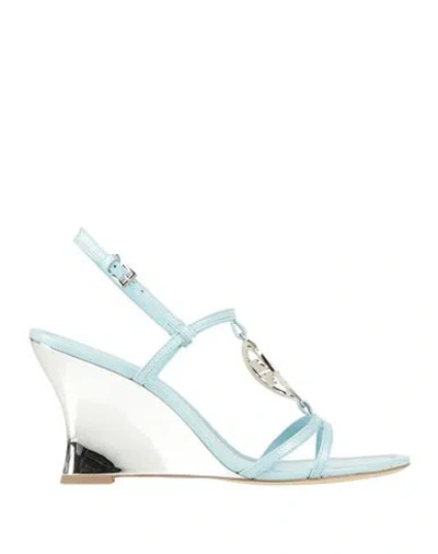 Tory Burch 90mm Logo-plaque Leather Sandals In Blue