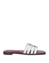 Tory Burch Woman Sandals White Size 7.5 Leather