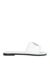 Tory Burch Woman Sandals White Size 8 Leather In White